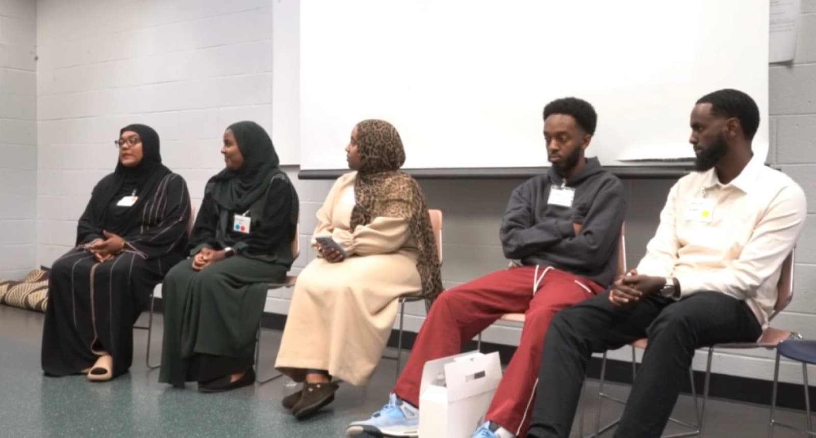 Young adults on a panel during a Selam Foundation youth program